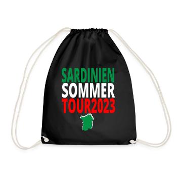 Sardinia Tour 2023 Holiday T-Shirt Summer - Drawstring Bag - black - Front
