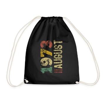 Limited Edition August 1973 Geburtstag - Geschenk - Turnbeutel - Schwarz - Vorne