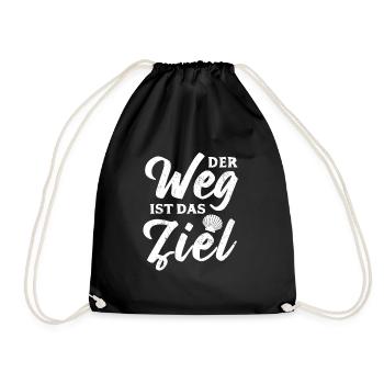Der Weg ist das Ziel - Camino - Jakobsweg - Pilger - Turnbeutel - Schwarz - Vorne