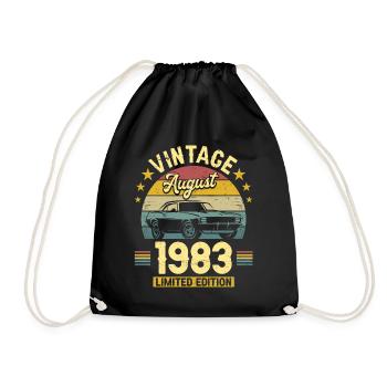 Birthday Party August 1983 40 years anniversary - Drawstring Bag - black - Front
