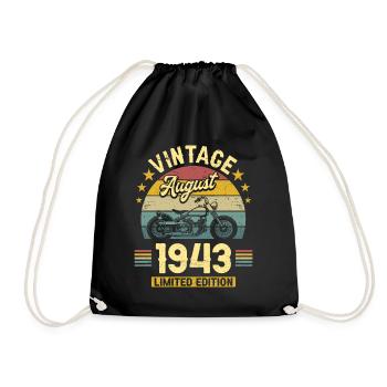 Biker Party August 1943 80-jähriges Jubiläum - Turnbeutel - Schwarz - Vorne