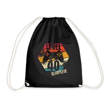 Niveau 40 Complet - Joueur - Anniversaire - Cadeau - Sac de sport léger - noir - Devant