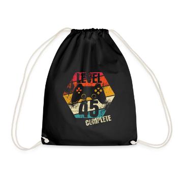 Niveau 45 Complet - Joueur - Anniversaire - Cadeau - Sac de sport léger - noir - Devant