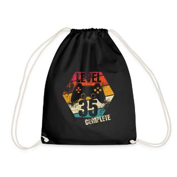 Niveau 35 Terminé - Joueur - Anniversaire - Cadeau - Sac de sport léger - noir - Devant