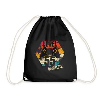 Niveau 55 Terminé - Joueur - Anniversaire - Cadeau - Sac de sport léger - noir - Devant