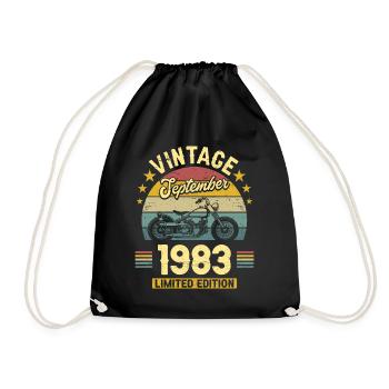 Biker Party 1983 September 40 years anniversary - Drawstring Bag - black - Front