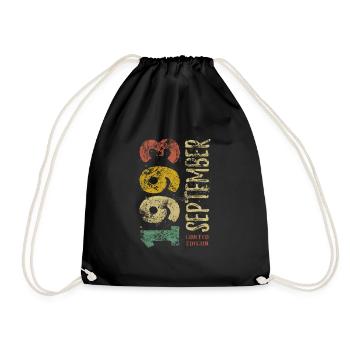 Limited Edition September 1993 Birthday Gift - Drawstring Bag - black - Front