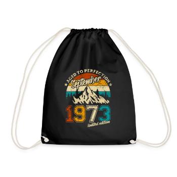 Limited Edition September 1973 Geburtstag Geschenk - Turnbeutel - Schwarz - Vorne