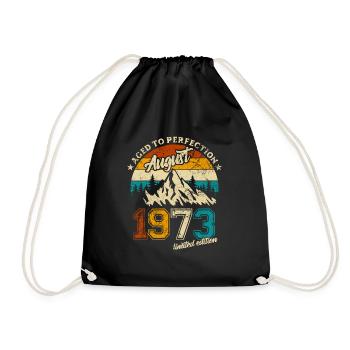 Limited Edition August 1973 Geburtstag Geschenk - Turnbeutel - Schwarz - Vorne
