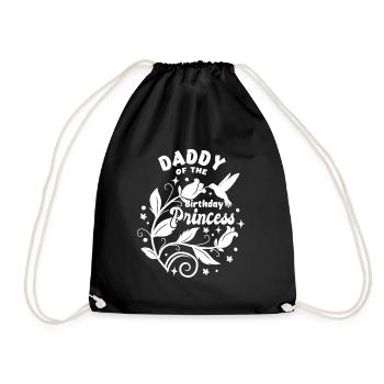 Daddy of the Birthday Princess - Geburtstag - Turnbeutel - Schwarz - Vorne