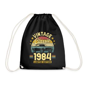 Vintage Car Year 1984 40 Years Anniversary - Drawstring Bag - black - Front