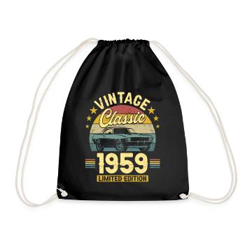 Vintage Car Year 1959 65 Years Anniversary - Drawstring Bag - black - Front