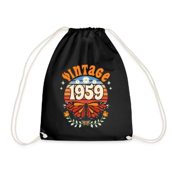 Papillon Année 1959 Femme 65 Ans Anniversaire - Sac de sport léger - noir - Devant
