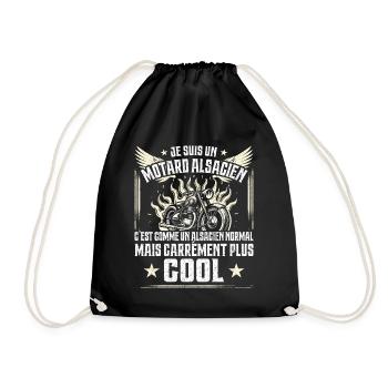 Carrément Plus Cool Motard Alsacien Cadeau Moto - Sac de sport léger - noir - Devant