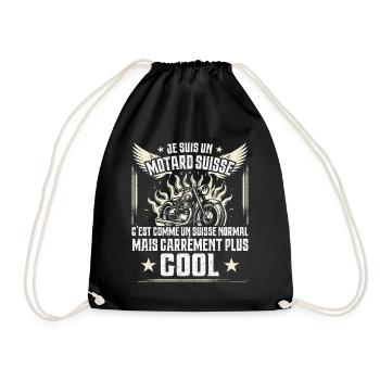Carrément Plus Cool Motard Suisse Cadeau Moto - Sac de sport léger - noir - Devant