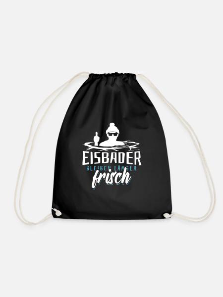 Eisbader bleiben länger frisch - Eisbaden Spruch - Turnbeutel - Schwarz