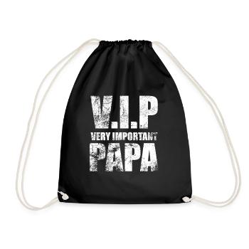 V.I.P Very Important Papa, Bester Papa der Welt - Turnbeutel - Schwarz - Vorne