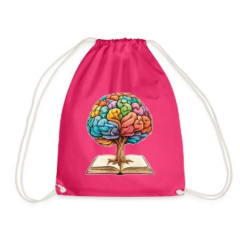 Lesen bildet Mindset Wachstum Kunstwerk Baum - Turnbeutel - Fuchsia - Vorne