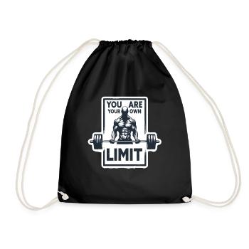 Kraftsport Sport Spruch du bist dein limit Mindset - Turnbeutel - Schwarz - Vorne