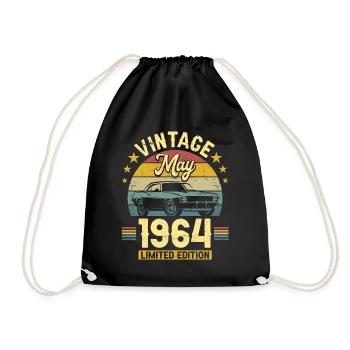 Geburtstag Mai 1964 60-jähriges Jubiläum - Turnbeutel - Schwarz - Vorne