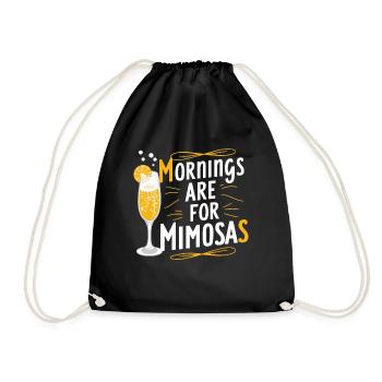 Mornings are for Mimosas Lover Cocktail Holiday - Drawstring Bag - black - Front