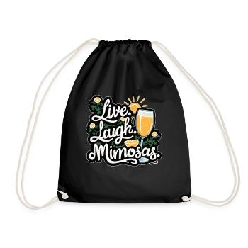 Live laugh Mimosas Lover Cocktail Holiday - Drawstring Bag - black - Front