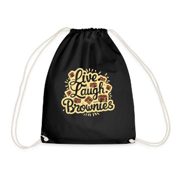 Live Laugh Brownies für Brownie-Liebhaber Lustig - Turnbeutel - Schwarz - Vorne