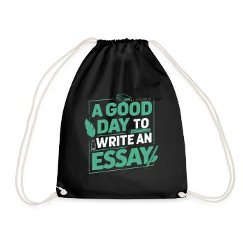 A good Day to write an essay Teacher Pupil - Drawstring Bag - black - Front