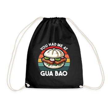 Gua Bao Asian Food Lover China Vietnam Japan - Drawstring Bag - black - Front