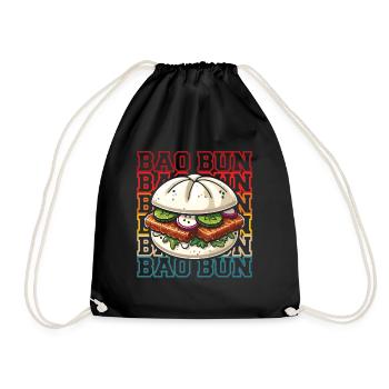 Bao Bun Asian Food Lover China Vietnam Japan - Drawstring Bag - black - Front