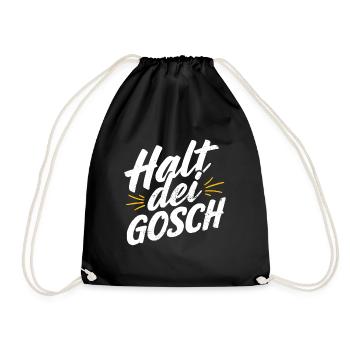 Pfälzer Schwarzwald Schwaben Spruch Halt dei Gosch - Turnbeutel - Schwarz - Vorne
