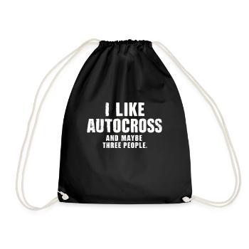 Lustiges Autocross Ich mag Autocross und drei Leute - Turnbeutel - Schwarz - Vorne
