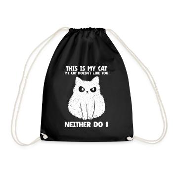 Amoureux des chats Animal de compagnie Mon chat ne t'aime pas moi non plus - Sac de sport léger - noir - Devant