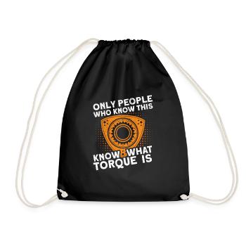Rotary Wankel Motor Torque Car Engineering Tuning - Drawstring Bag - black - Front