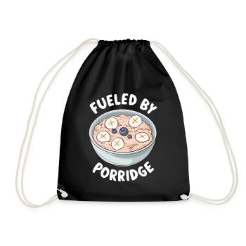 Funny Porridge Healthy Food Oatmeal Breakfast - Drawstring Bag - black - Front