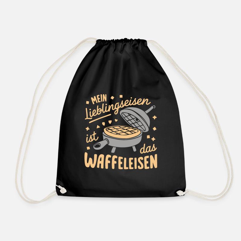 Lustiger Wortwitz Waffeln Backen Essen - Turnbeutel - Schwarz
