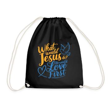 WWJD HWLF Jesus would love First Christian - Drawstring Bag - black - Front