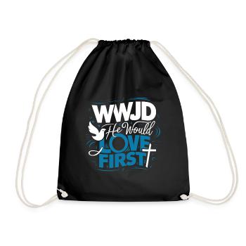 WWJD HWLF Jesus would love First Christian - Drawstring Bag - black - Front