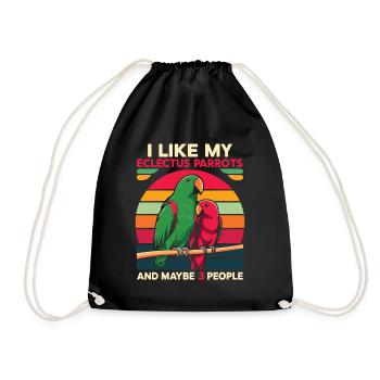 Funny Eclectus Parrot Saying Bird Owner Pet - Drawstring Bag - black - Front