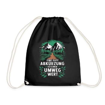 Funny hiker and mountaineer saying abbreviation - Drawstring Bag - black - Front