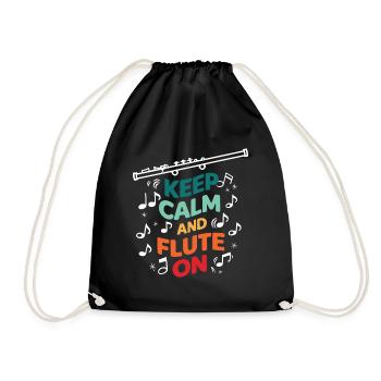 Keep Calm et flûte sur flûte transversale d’instrument - Sac de sport léger - noir - Devant