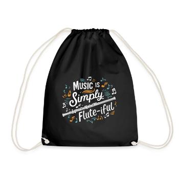 Drôle Flûte jeu de mots Instrument Flûte transversale Musique - Sac de sport léger - noir - Devant
