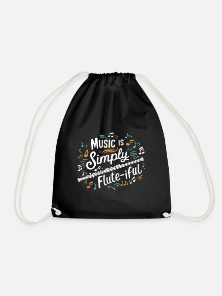 Lustiges Flötenwortspiel Instrument Querflöte Musik - Turnbeutel - Schwarz