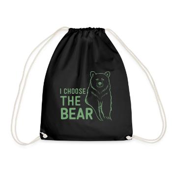 I choose the bear in the woods Sarcastic Feminist - Drawstring Bag - black - Front