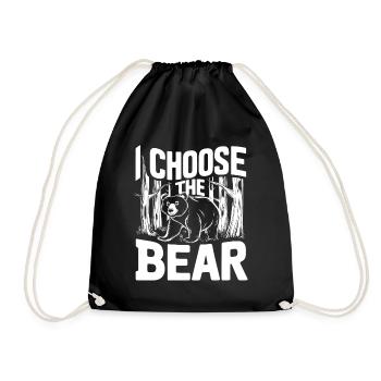 I choose the bear in the woods Sarcastic Feminist - Drawstring Bag - black - Front