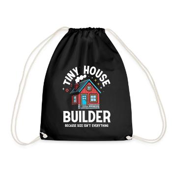 Tiny House Builder Lustiger Spruch Eigenheim - Turnbeutel - Schwarz - Vorne