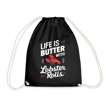 Drôle de rouleau de homard Pun fruits de mer Maine Gourmand - Sac de sport léger - noir - Devant