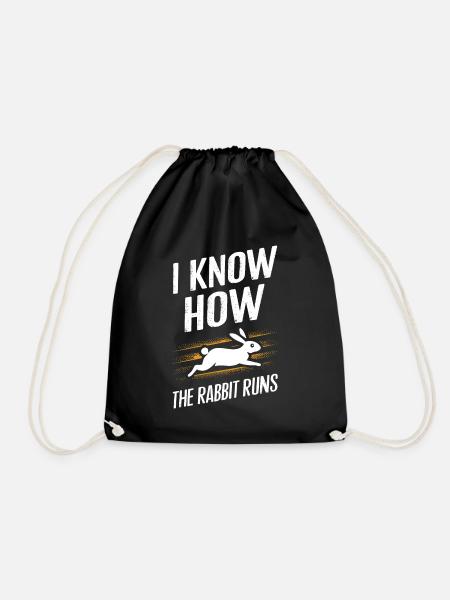 I know how the rabbit runs Deutsch Denglisch Spric - Turnbeutel - Schwarz