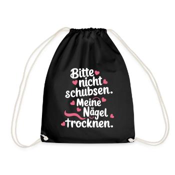Drying Nails Nail Art Beautician Funny - Drawstring Bag - black - Front