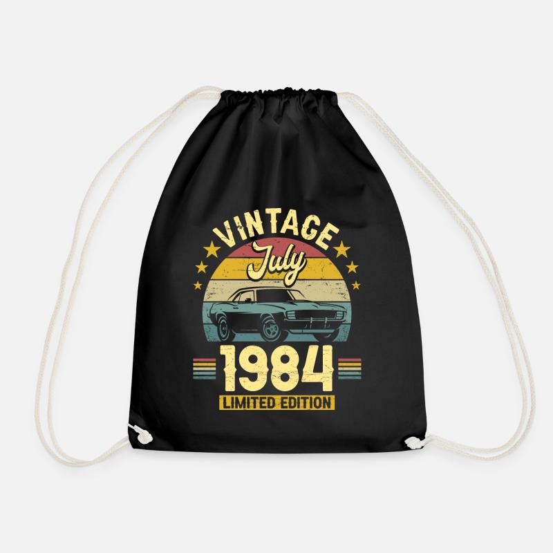 July 1984 40th Anniversary Car - Drawstring Bag - black